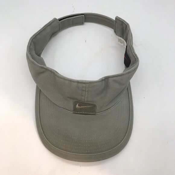 Nike Swoosh Adult Adjustable OSFM Hook & Loop Visor Olive Drab FOCCH Gold Logo - Picture 6 of 9
